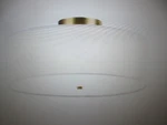 Globe Kyle 15.9 In. 2-LIGHT Matte Brass Semi-flush Mount With White Linen Shade. Fixed Price $47.45.