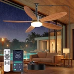 Outdoor Ceiling Fan 42 Inch Remote App Control Waterproof Wood Color Phylluz. Fixed Price $154.99.