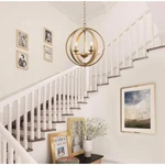 Gepow Modern Orb Gold Globe Chandelier, Hanging Light Fixture (18" 15.5"). Fixed Price $93.44.