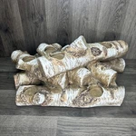 Plow & Hearth Faux Birch Wood Resin Logs Candle Holder Fireplace Tea Lights. Fixed Price $104.98.