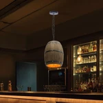 Hanging Light Wine Wood Barrel Pendant Fixture Ceiling Lamp Cafe. Fixed Price $44.71.