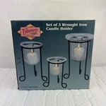 Wrought Iron Holders Set Of 3 With Candles World Crafts. Fixed Price $39.99.