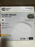 Commercial Electric 9 Inch Color Selectable Led Flush Mount With Night Light. Fixed Price $19.96.