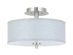 Xinbei Lighting Semi Flush Mount Ceiling Light, 3 Drum Fixture With Linen. Fixed Price $112.07.