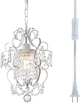 Plug Chandelier Hanging Light Fixture With 14.27 Ft Pllug In-d, WHITE1. Fixed Price $71.99.