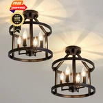 Uofus 2-PACK Semi Flush Mount Ceiling Light Fixture Farmhouse Black. Fixed Price $149.98.
