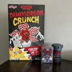 Stranger Things 2025 Demogorgon Crunch Cereal, Slime & Playing Cards Bundled Lot. Fixed Price $24.00.