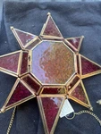 Two Vintage Moroccan Style Stained Glass Hanking Star Lantern With Chain.. Fixed Price $80.00.