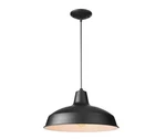 Hampton Bay 1-LIGHT Black Warehouse Pendant Hanging With Metal Shade. Fixed Price $26.18.