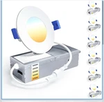 Ensenior 6 Pack 3 Inch Led Recessed Ceiling Light, Dimmable, 2700K-5000K 5CCT.... Fixed Price $29.97.