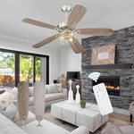 Rustic 52" Farmhouse Ceiling Fan With Lights & Remote, Barn Wood Blades. Fixed Price $249.99.