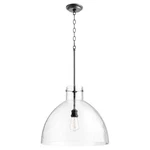 Quorum 1 Light Clear Seeded Dome Pendant, Noir 8932-69. Fixed Price $546.00.