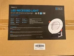 New (4 Pk) - 13.5W Recessed Light, Adjustable Downlight 2.6"(H)X7.2"(D). Fixed Price $23.99.