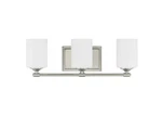 Hampton Bay Darlington 20.88IN. 3LIGHT Brushed Nickel Vanity Frosted Glass. Fixed Price $44.90.