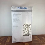 Kichler Solander 3-LIGHT Pendant Olde Bronze Clear Glass Geometric Modern. Fixed Price $148.87.