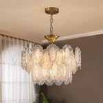 7PM Modern Gold Glass Chandelier, Antique Crystal Chandeliers 3-LAYER 6 Light.... Fixed Price $235.88.