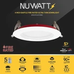 Nuwatt 12 Pack 4 Inch Hour Fire Rated Baffle Led Recessed Lighting, 27K/30K/35. Fixed Price $174.99.