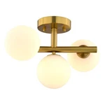 Vaxcel Graham Light 13"W Semi-flush Mount, Gold/frosted Opal Glass C0318. Fixed Price $94.99.