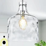 Catiner 16" Vintage Farmhouse Glass Pendant Light Chrome Adjustable Hanging. Fixed Price $70.67.