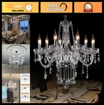Elegant Crystal Candle Chandelier 8-LIGHT Contemporary Pendant Ceiling Lamp Fo. Fixed Price $238.99.