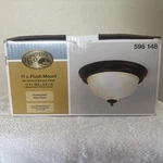 Hampton Bay 11 Flush Mount Oil-rubbed Bronze Finish Frosted Swirl Glass Dome. Fixed Price $18.00.