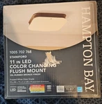 Hampton Bay Flush Mount Light 100W Led Dimmable Iron Oil-rubbed Bronze 11IN. Fixed Price $24.99.