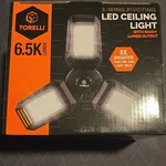 Torelli 3-WING Pivoting Led Ceiling Light, Lumen, Dimmable, 6500K, Black. Fixed Price $20.00.