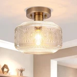 Dsmjfu Semi Flush Mount Ceiling Light, Vintage Small 9.45IN, Gold. Fixed Price $56.17.