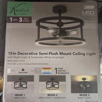 Feit Electric Katalyst 15 In. 3-LIGHT Matte Black Color Selectable Cct Led. Fixed Price $80.00.