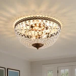 Lights French Empire K9 Crystal Antique Flush Mount 12.6H X18.5W, Bronze. Fixed Price $178.21.