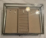 Pottery Barn Antique Silver Glass Jewelry Box 13X9.5. Fixed Price $125.00.