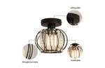 Yansun 7.09IN 1-LIGHT Black Semi Flush Mount Ceiling Crystal Cage Shade. Fixed Price $24.90.