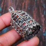 Designer Silver Cage Gemstone Handmade 925 Sterling Jewelry Pendant. Fixed Price $14.69.