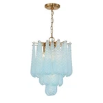 Crystorama Ollie Light Pendant, Aged Brass/sand Glass Blue OLL-6004-AG-BL. Fixed Price $798.00.