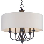 Maxim 10015 Bronze Bongo 5-LIGHT 22" Chandelier With Fabric Drum Shade. Fixed Price $248.00.