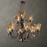 Vetraio Chandelier 9 Light Metal/brass/glass -traditional Installation. Fixed Price $1531.20.