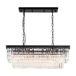 Siljoy Modern 6-LIGHT Crystal Chandelier Rectangle 2-TIER Pendant Fixtures. Fixed Price $149.49.