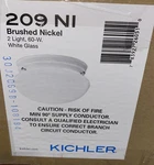 Kichler Ceiling Space 9 2-LIGHT Flush Mount W/ White Globe Brushed Nickel. Fixed Price $24.50.