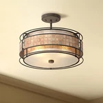 Quoizel Laguna 16" Wide Renaissance Copper Glass Shade Ceiling Light. Fixed Price $318.99.