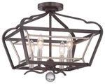 Minka Lavery 4347-593 Light 16"W Semi-flush Ceiling Fixture Silver. Fixed Price $434.00.