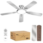 52 Inch Ceiling Fan Slim Silver Flush Mount Dc Reversible Motor Tcl Led Profile. Fixed Price $209.99.