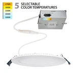 Wac Lotos 1LT 4" Led 5-CCT Round Recessed Kit, White/frosted R4ERDR-W9CS-WT. Fixed Price $39.99.