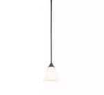 Hampton Bay 1-LIGHT Oil Rubbed Bronze Mini Pendant With Frosted White Glass Shad. Fixed Price $12.74.