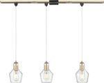 Brushed Gold 3-LIGHT H-type Track Ceiling With Seeded Glass Shade. Fixed Price $126.99.