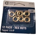 Commercial Electric Light Fixture Lamps Repair Solid Brass Hex Nuts (12-PACK). Fixed Price $9.94.
