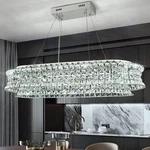 Modern Crystal Chandelier For Living Room, Led Chrome Pendant Lights, Oval Cr.... Fixed Price $522.79.