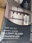 Hampton Bay Boswell Quarter 5-LIGHT Chandelier Black. Fixed Price $150.00.