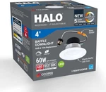 Led Recessed Downlight 4" Dimmable 60W White Plastic Halo LT4069FS1EWHR. Fixed Price $8.99.