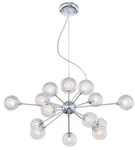 Possini Euro Nimbus 30" Wide 15-LIGHT Sputnik Glass Pendant Chrome Spheres. Fixed Price $135.00.