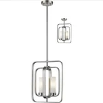 Z-lite Aideen 2-LIGHT 11"W Pendant With Frosted Glass, 6000MP-BN Nickel. Fixed Price $162.49.
